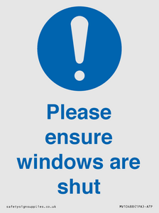 Please ensure windows are shut